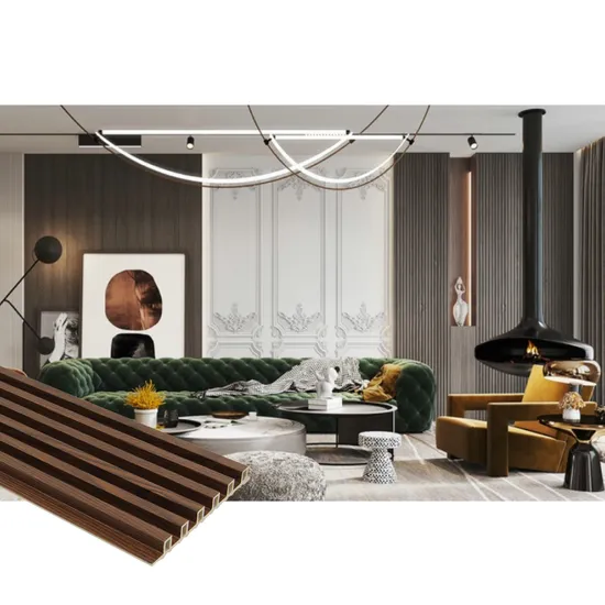 Paneles de pared acústicos de PVC con textura de madera y diseño acanalado