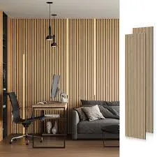 Panel acústico de MDF para decoración de interiores, diseño moderno, chapa de madera 3D, para pared