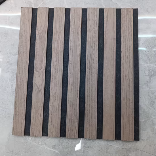 Paneles acústicos de pared de chapa de madera 3D de primera calidad para interiores modernos